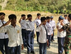 Tanamkan Karakter Kedisiplinan, Satgas TMMD 125 Bojonegoro bekali Pelajar dengan Wasbang dan PBB