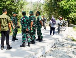 Dandim Bojonegoro Tinjau Progres Pembangunan Jalan Cor Beton TMMD 125 di Desa Soko