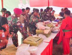 Ungkapan Syukur dan Terima Kasih, Warga Soko Sediakan 30 Nasi Tumpeng untuk Satgas TMMD 125 Bojonegoro