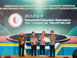 Bukti Transparansi Pengadaan E- Catalog, Pemkab Bojonegoro Raih Juara 2 di E- Purchasing Award 2025