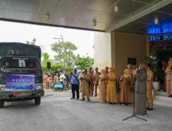 Wakil Bupati Nurul Azizah Pimpin Doa Bersama Pemberangkatan Bantuan Kemanusiaan Ke Sumatera