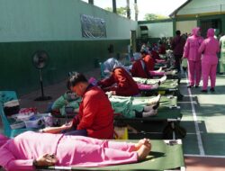 Sambut HUT Persit ke- 80, Kodim Bojonegoro Gelar Bakti Sosial Donor Darah