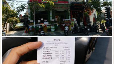 Struk Belanja Laskar Buah di Ngrowo Bojonegoro Diduga Mengunakan Nama “BRAVO” Tampa Izin