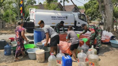 Peduli Kekeringan, Kodim Bojonegoro Salurkan 133 Ribu Liter Air Bersih ke 6 Kecamatan